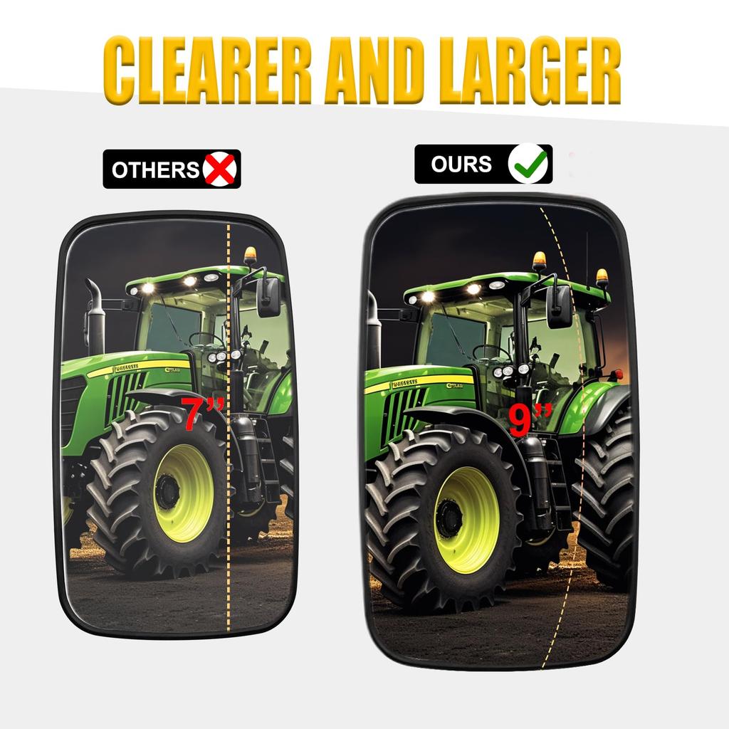 Зеркало грузовика, зеркало заднего вида или боковое зеркало для вилочного погрузчика, снегоуборщика, экскаватора, самосвала, грузовика, погрузчика, зеркало заднего хода 9 x 5 дюймов (1)