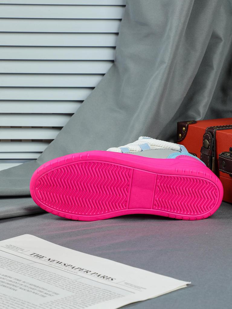 Модные кроссовки на шнуровке на толстой подошве в корейском стиле для пар - Мягкие, удобные, модные повседневные женские туфли для улицы