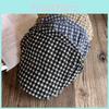 Retro Pattern Checkered Beret Hat For Women Breathable Sunshade Headwear Gift
