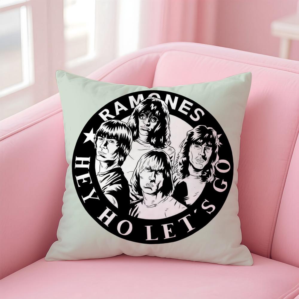 Punk Classic American Band RRamones Cushion Cover Pillow Case Soft Skin Friendly Fabric Concealed Zipper