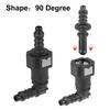 789mm SAE to 516" 90 Degree Fuel Line Hose Quick Release Connector Nylon 1 Set