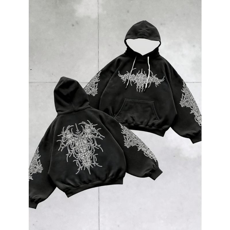 Модные женские худи Ретро Принт граффити с буквами Повседневный женский пуловер Весна и осень Толстовка с длинным рукавом Женский топ оверсайз Одежда