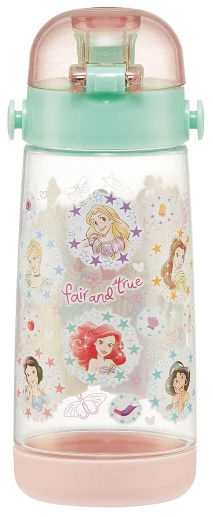 Skater Water Bottle, 480ml, Disney Princess 23, One-Push Plastic, for Girls, PDDR5