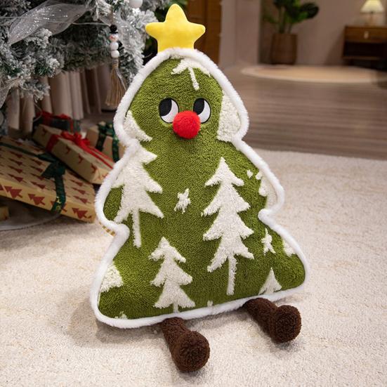 Плюшевая подушка-плед 'Рождественская елка' Милая мягкая набивная игрушка Уютная диванная подушка Теплый зимний подарок Домашнее праздничное украшение