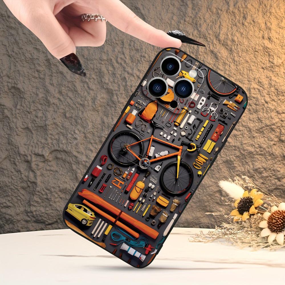 Минималистичный чехол для телефона для велоспорта, подходит для iPhone 17 16 15 14 13 12 11 Pro/Max/Plus, полностью закрывающий матовый мягкий чехол