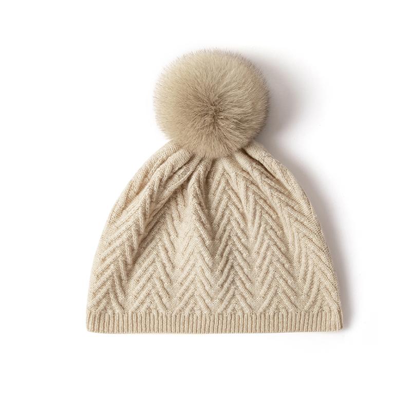 Женская шапка-бини из 100% чистого кашемира однотонная с помпоном вязаная зимняя теплая мягкая удлиненная шапка-чулок аксессуар для холодной погоды