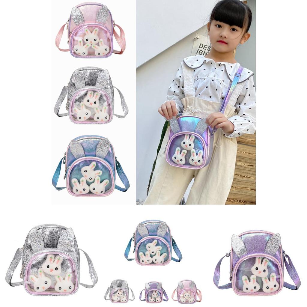 Adorable Shiny Sequin Pu Bunny Crossbody Bag For Girls Ideal For Princesses