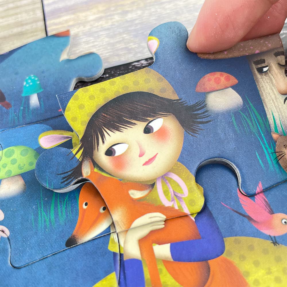 DJECO Enchanted Forest Observation Puzzle, 100-Piece Jigsaw Puzzle, Picture Search Game, Hidden Objects, Educational Toy, Montessori Style, for Girls