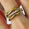 Fashion Stack Ring Stainless Steel Ladies Jewelry Gold Color Finger Accessories Multi Pieces Interlocking Spinelli Ring Gifts