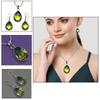 Green Tourmalinne Gemstone Mother's Day Jewelry Pendant Earring Set