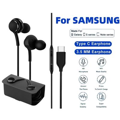 Проводные наушники типа C для Samsung Galaxy S23 S21 S22 S24 S20 ПРИМЕЧАНИЕ20 Ultra 10Plus, наушники-вкладыши 3,5 мм, наушники A54 A34 A53 A53 A72 A52 A13 A14, аксессуары