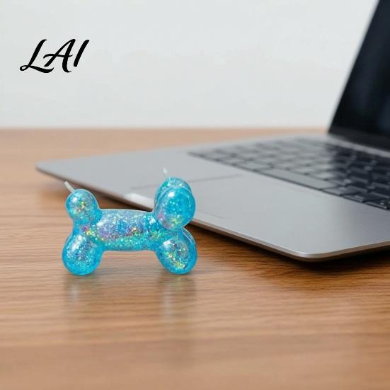 Balloon Dog Squeeze Toy Stress Relieving Toy Soft Glitter Clear Puppy Fidget Sensory for Anxiety Relief