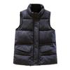 Winter Women Vest Coat Thickened Padded Zipper Closure Stand Collar Neck Protection Sleeveless Solid Color Windproof Heat Retention Outdoor Down Coat