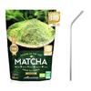 Thé vert bio Matcha en poudre 50 g + 4 pailles en inox