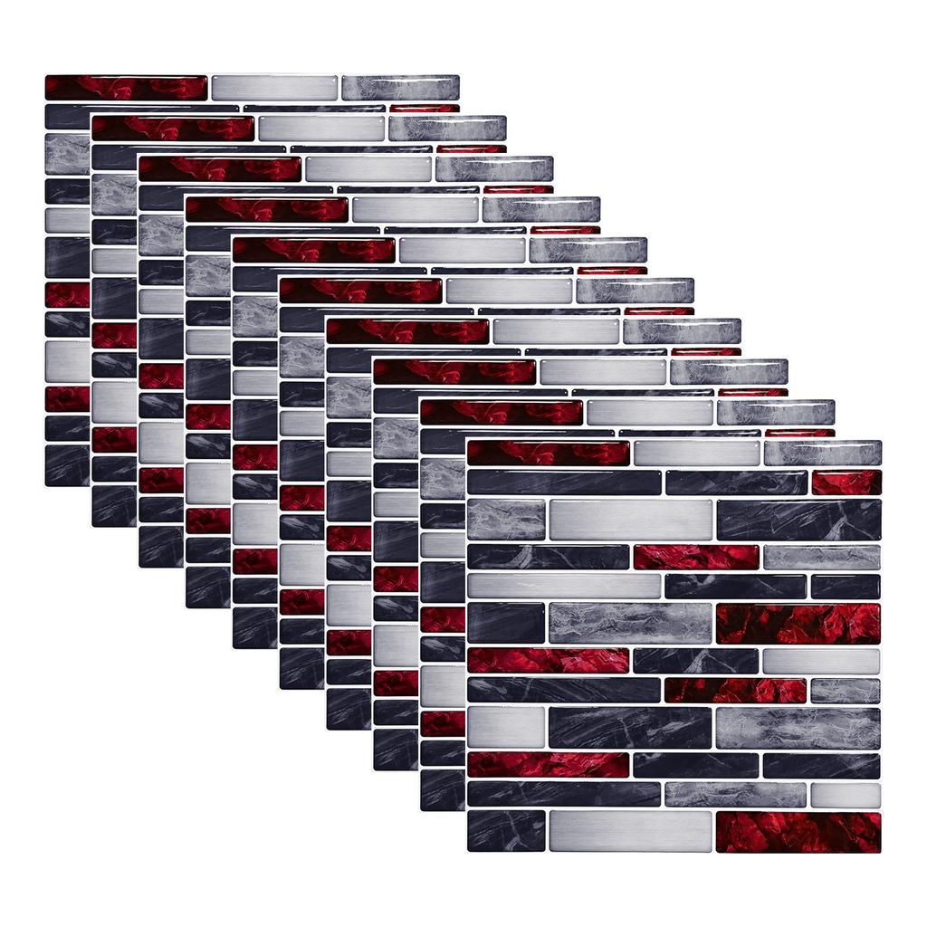 10pcs 3D Wall Tile Sticker Self Adhesive Tile Sticker Waterproof Wallpapers For Living Room Bedroom TV Wall Stickers Home Decor