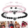 2Pcs/Set His Her Matching Bracelets Projection 100 Languages I Love You Couple Bracelets Heart Pairing Adjustable Beads Bracelets Jewelry Gift