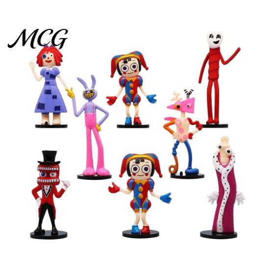 Anime Figure Kit 8Pcs Cartoon Circus Character Figure, PVC Animation Inspired Model, Collectible Figurine Desk Decoration for Home Office, Gift
