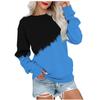 Women's Colorblock Sweatshirt Long Sleeve Round Neck Casual Comfortable Loose Lightweight Women's Sweatshirt
