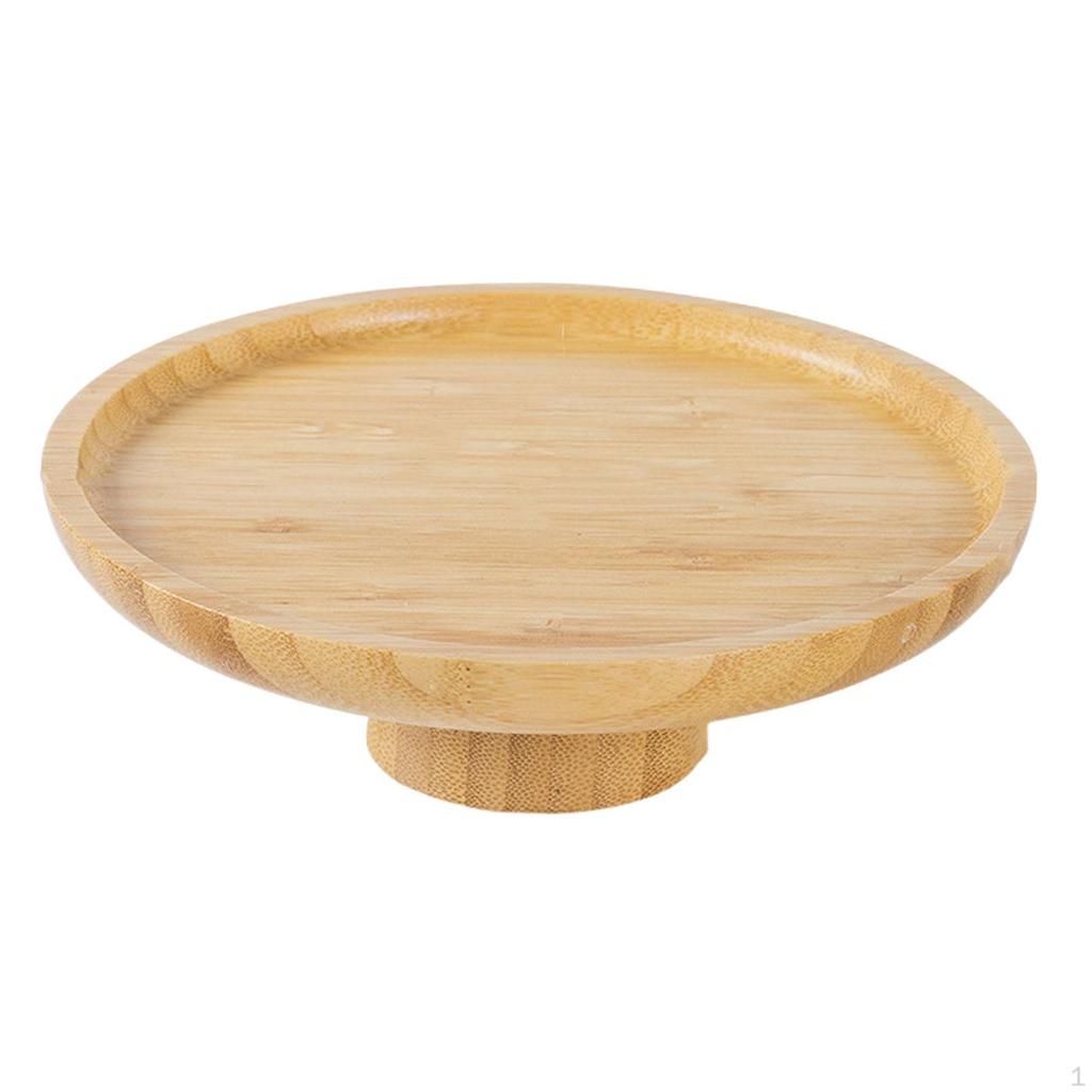 Wood Cake Stand Appetizers Fruit Plate Bamboo Serving Tray Cupcake for Pastries Celebration