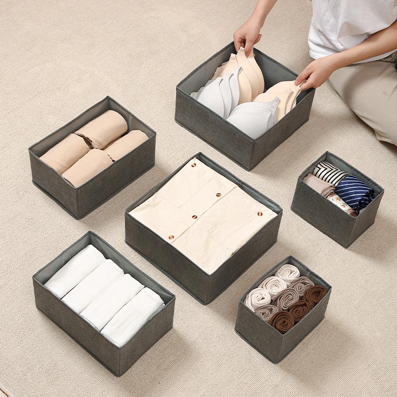 Wardrobe Organizer: 3-Piece Fabric Drawer Set for Bras, Underwear, and Socks.