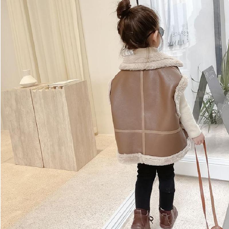 Детский толстый теплый жилет, зимняя детская верхняя одежда, осенняя куртка для девочек из хлопка и кожи, куртки 2-6 лет