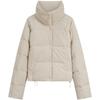 Corduroy Vintage Loose High Collar Puffer Jacket Women Outerwear 44D527G