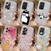 For Honor 200 Lite Phone Case Fashion Flower Transparent Back Cover For Honor 400 Pro Soft TPU Silicone Anti Drop Bumper Fundas