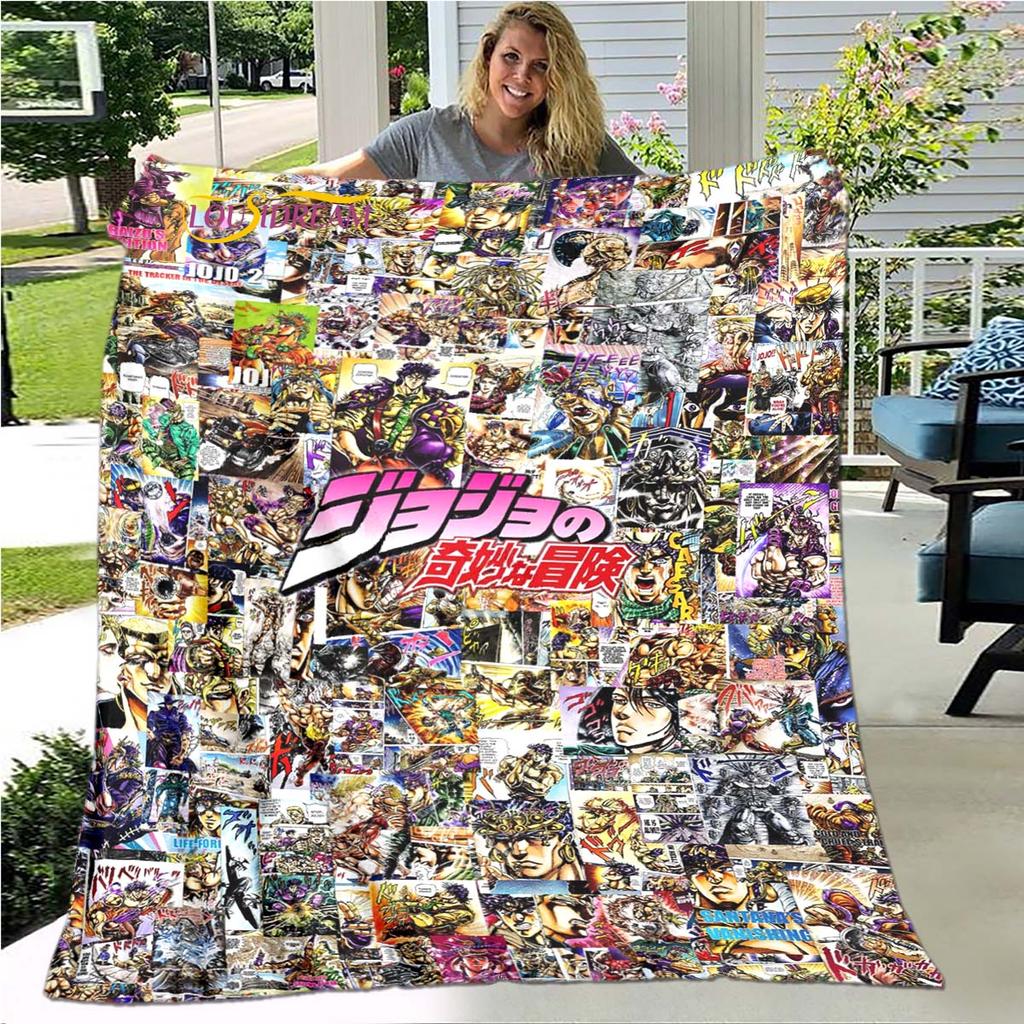 Фланелевое одеяло с 3D принтом «Невероятные приключения Джоджо», мягкое покрывало с мультяшным принтом, покрывало для дивана, одеяло