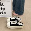 CRLAYDK Fashion Mule for Women Canvas Backless Slip On Casual Ladies Loafers Walking Slides Height Increase Skateboard Shoes