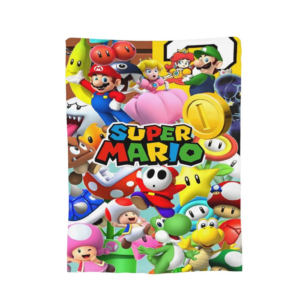 Marios  Yoshi Pattern blanket Flannel Textile Decor  Breathable Super Warm Throw blankets for Bedding Couch Rug Piece