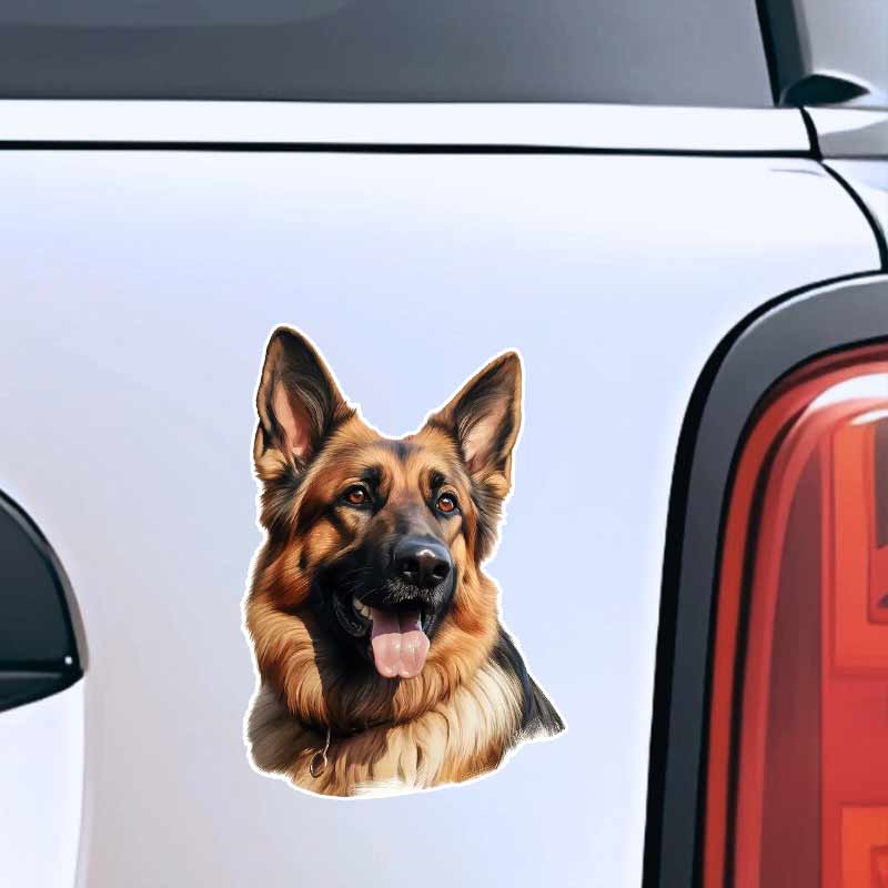 Немецкая овчарка Домашняя собака Автомобильные наклейки Водонепроницаемые виниловые наклейки Декор кузова автомобиля, окна, бампера Наклейки на мотоциклетный шлем TM195