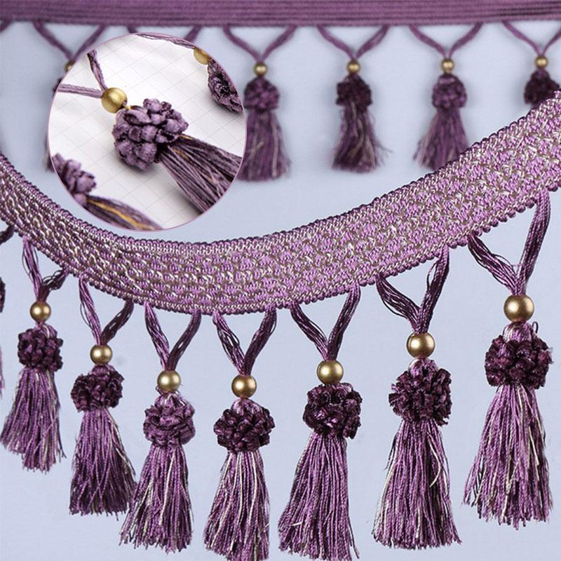 1M Кружево с бахромой из бисера, подвеска с кисточками, отделка края, сделай сам, обивка, штора, скатерть, кружевная лента, швейная фурнитура для штор, декор для дивана