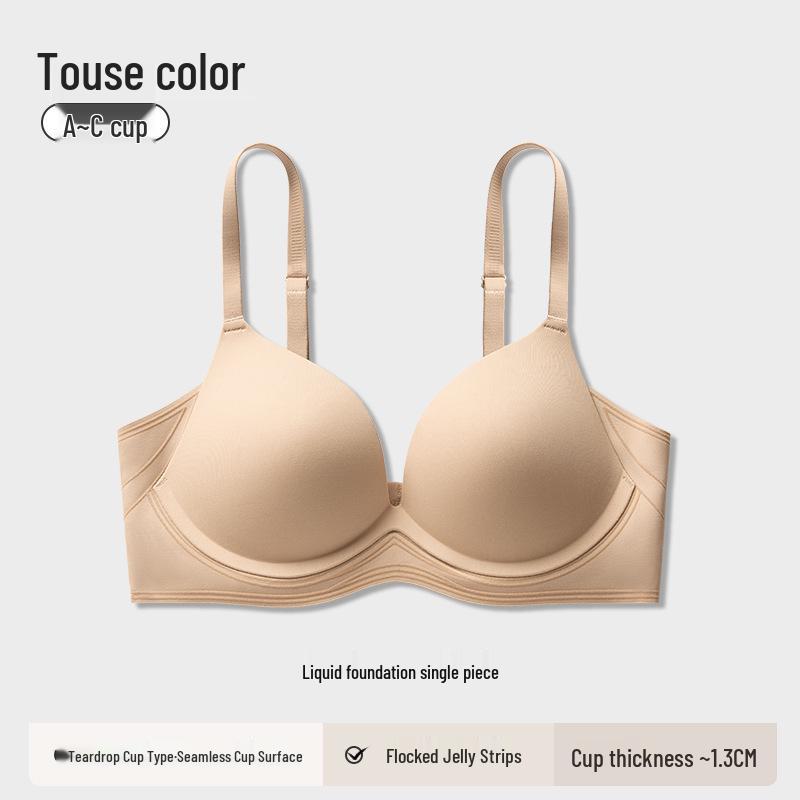 Seamless Push-Up Underwear for Small Chest - Anti-Sagging, Thin Invisible Style, Flesh Color, Summer 2025 Collection