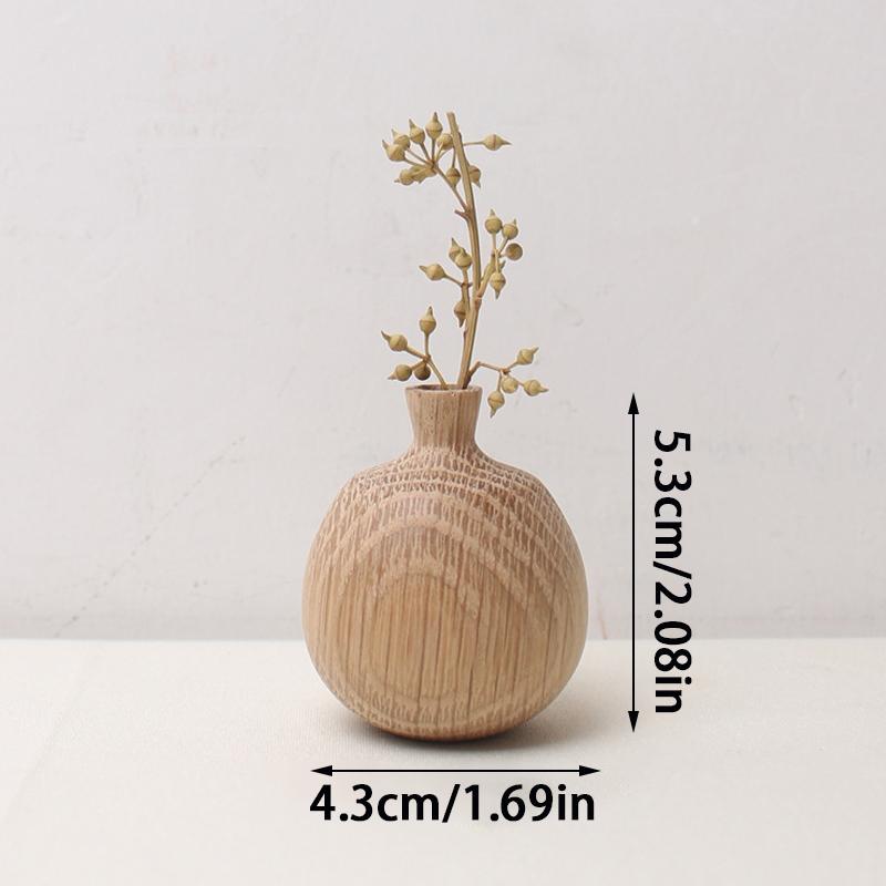 Creative Solid Wood Small Vase Solid Wood Flower Ware Dry Flower Arrangement Vase