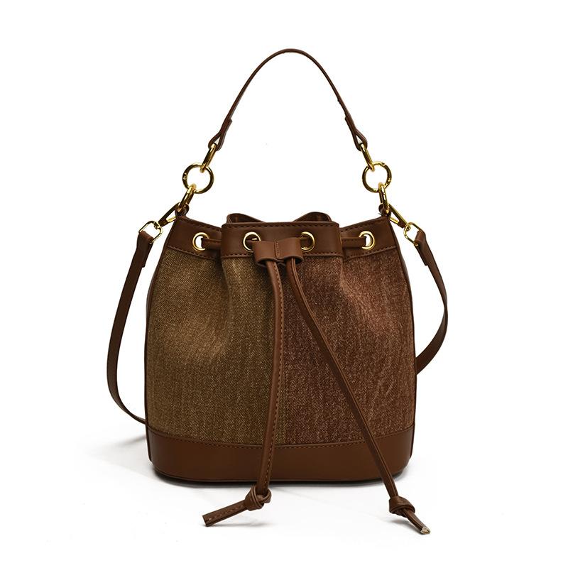 Популярные контрастные маленькие сумки, женские новые осенне-зимние универсальные сумки-мессенджеры, модные портативные сумки-ведра