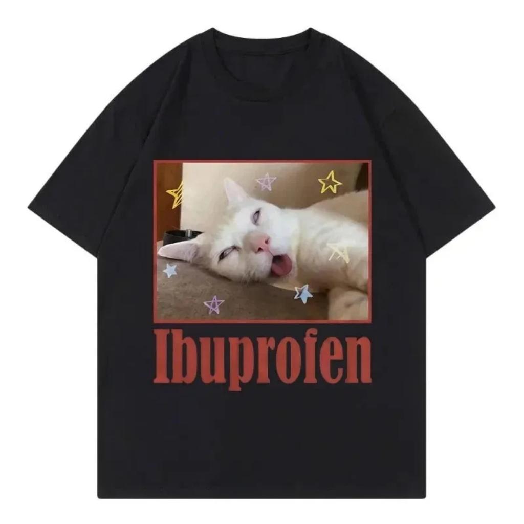Funny Housewife Cat Meme PrintedT-Shirt Vintage Tops Short-sleeved Fashion Harajuku Casual Summer T-shirts Clothing Tops