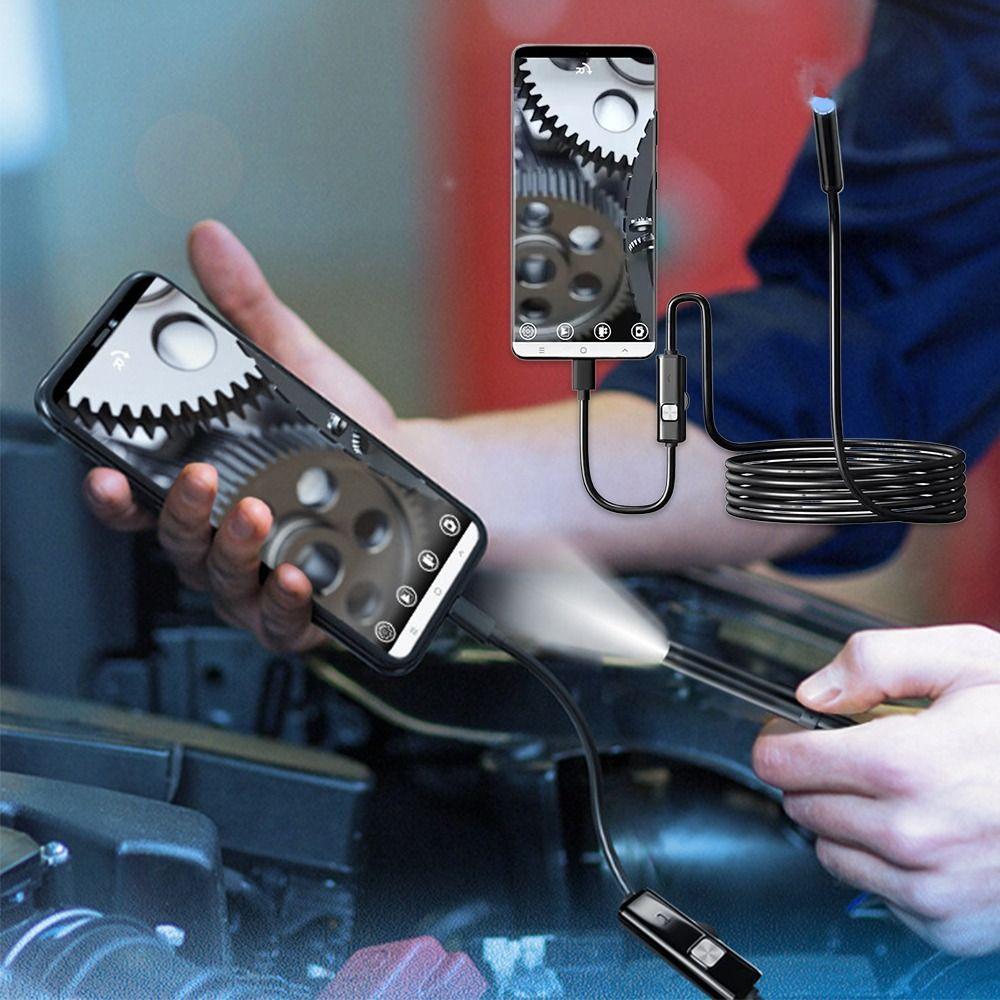 6 LEDs Inspection Borescope Cameras Adjustable Endoscope and Flaw Detection Tool for Phone PC