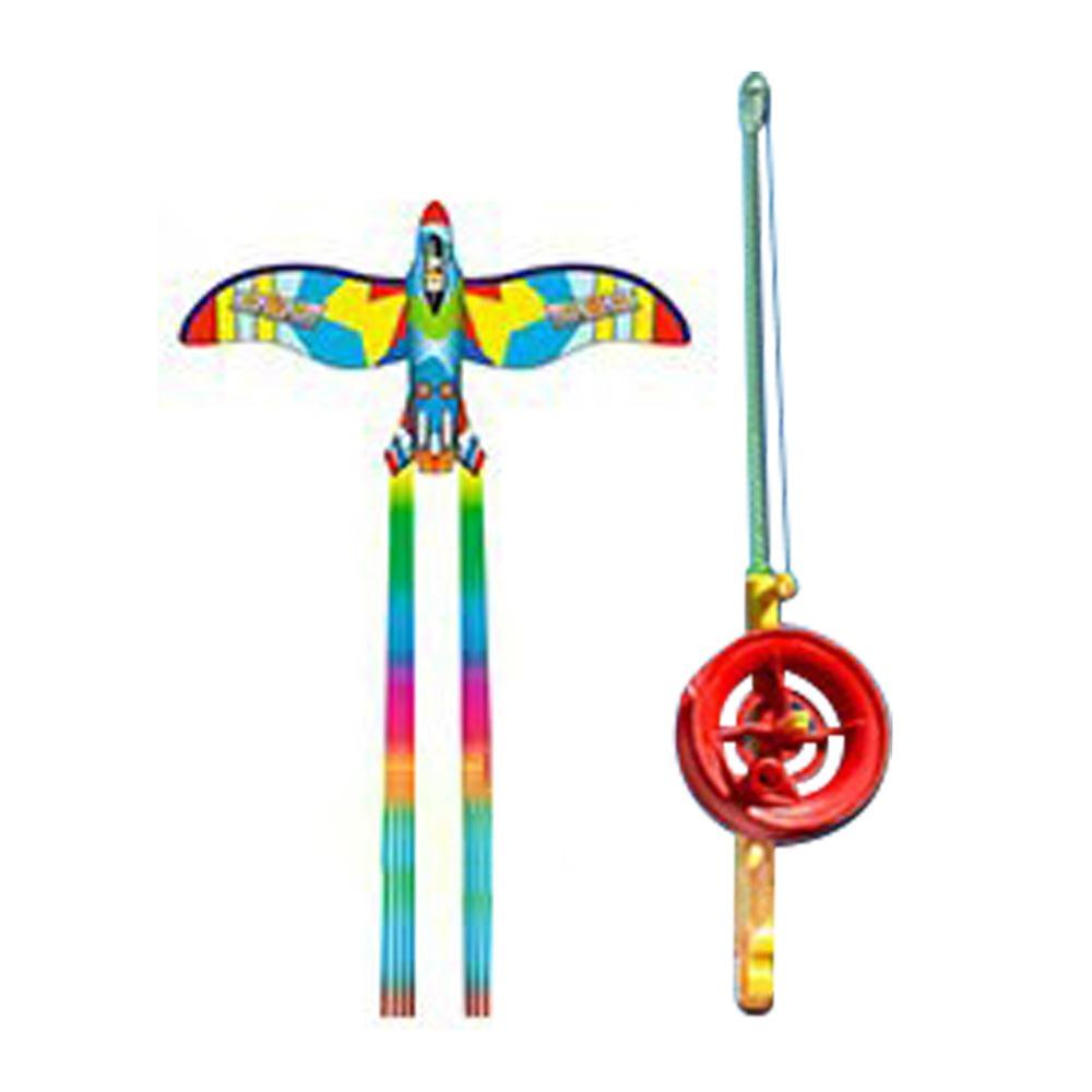 Dynamic Large Eagle Kites 30 Meter Fishing Rod Kite Plastic Eagle Kite Garden Outdoor Sports