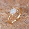 Tiny Gold Color Sea Turtle Rings for Women Girls Fashion Oval White Fire Opal Animal Ring Wedding Engagement Jewelry