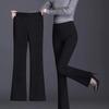 Winter Warm High-Waisted Flared Pants for Women, Plus Size, Straight Leg, Casual Suit for Spring and Autumn 2024