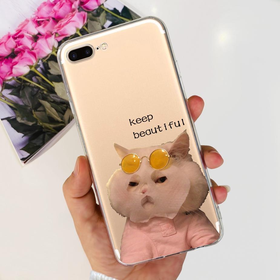 For IPhone 7 Plus Case iPhone8 Plus Fashion Painted Cover Clear Silicone Phone Case For iPhone 8 iPhone7 Plus Soft Fundas Bumper