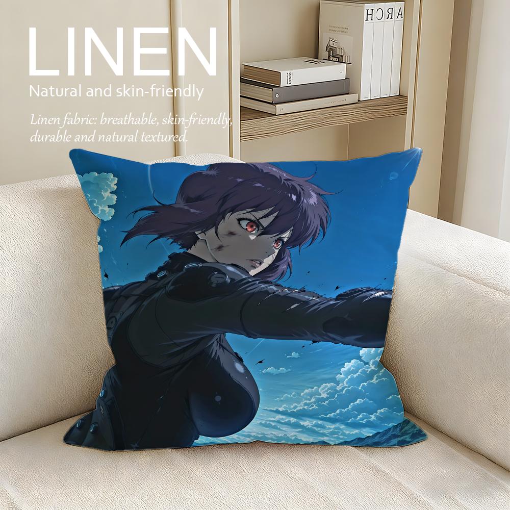 Character Motoko Kusanagi Cushion Cover Pillowcase Set Pcs x x Breathable Washable Sofa Cushion Cover