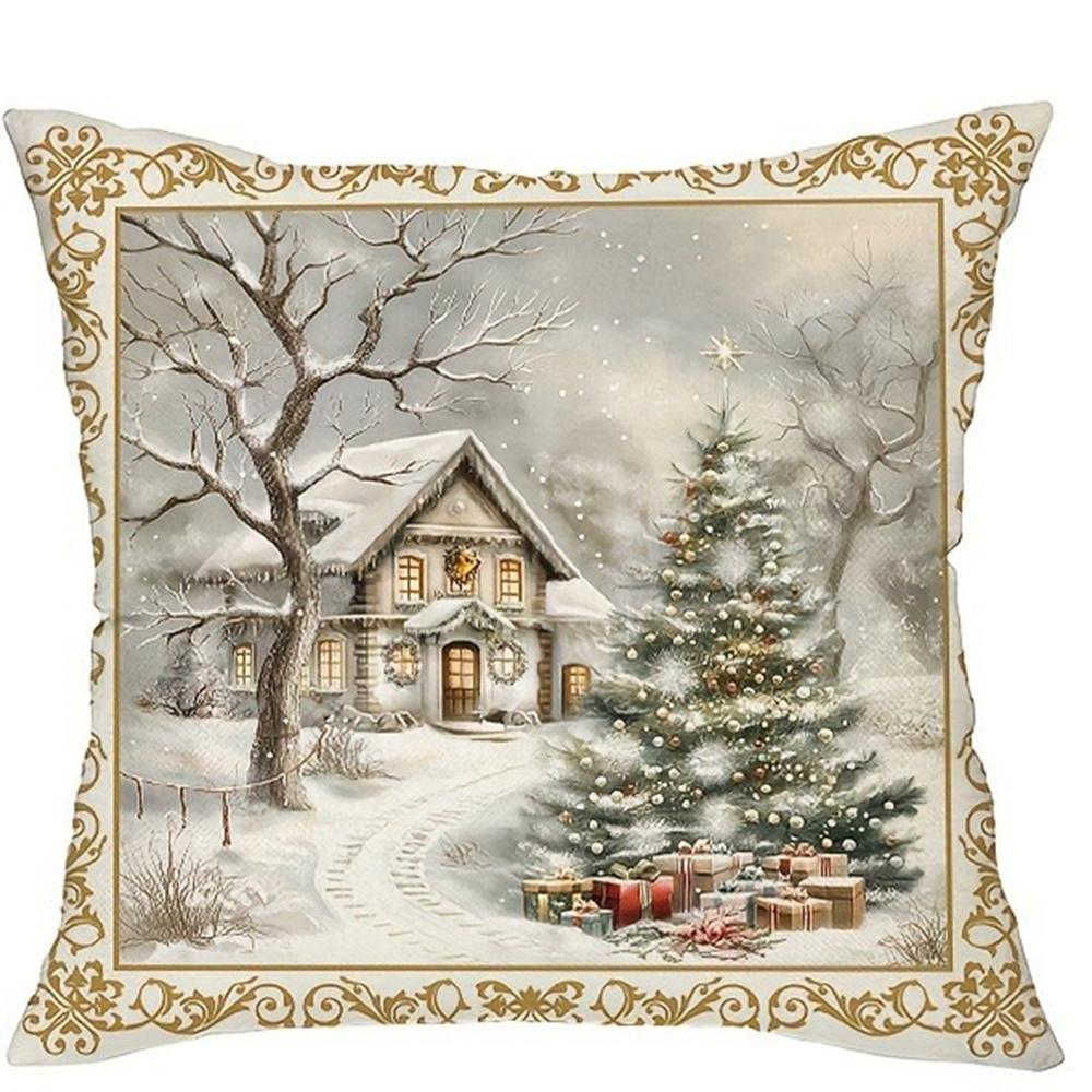Рождественское украшение наволочка новогодний подарок зимняя рождественская елка олень снеговик наволочка для подушки домашняя комната диван наволочка
