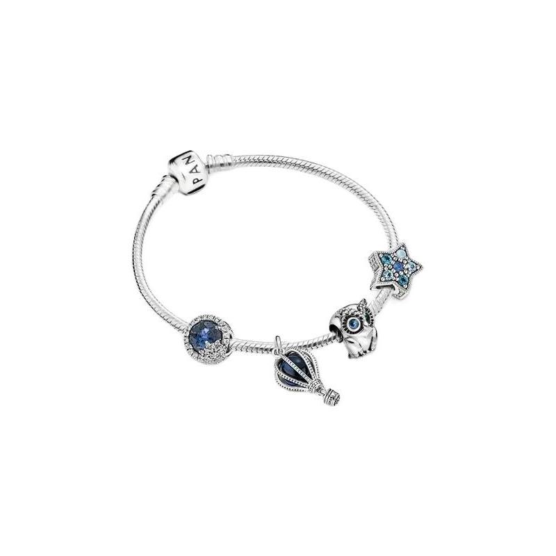 Pandora Dora 925 silver dark blue secret 925 silver bracelet women's silver ZT0764