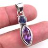 Подвеска из стерлингового серебра 925 пробы с натуральным аметистом и кианитом, 1,50 дюйма, T0R85