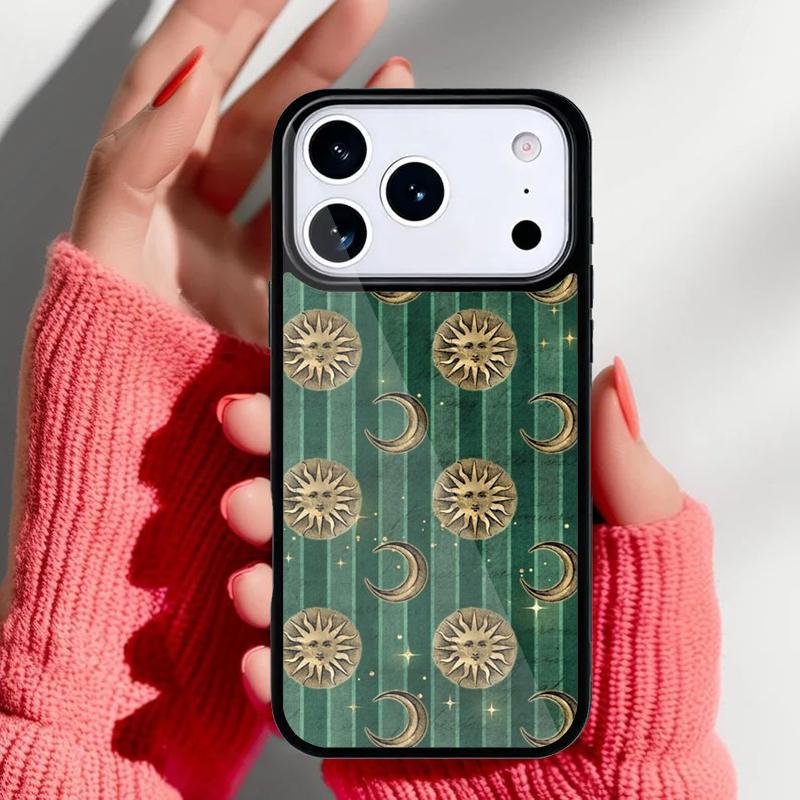Винтажный чехол для телефона с луной, солнцем и звездами для iPhone 17 Air 16e 15 14 13 Pro Max Задняя крышка для 12 11 Pro Coque