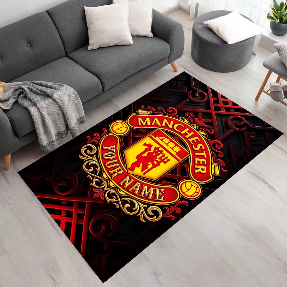 Manchester Customized Name Floor Mat Design for Playrooms Study room Outdoor Hallway Anti-slip Rug Decorate Offices Perfect Gift for Friends & Family