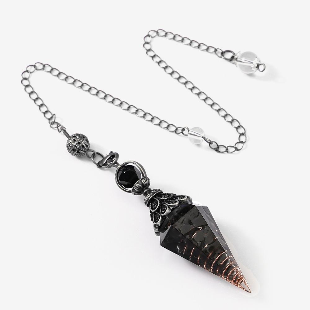 Yoga Pendant Crystal Pendulum Hexagonal Cone Witchcraft Pendulo Natural Chips Pendulums Women