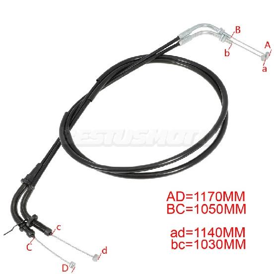 Motorcycle Accelerator Throttle Cable For Yamaha XVS1100 Drag Star V-Star Midnight Silverado XVS1100A XVS1100AT
