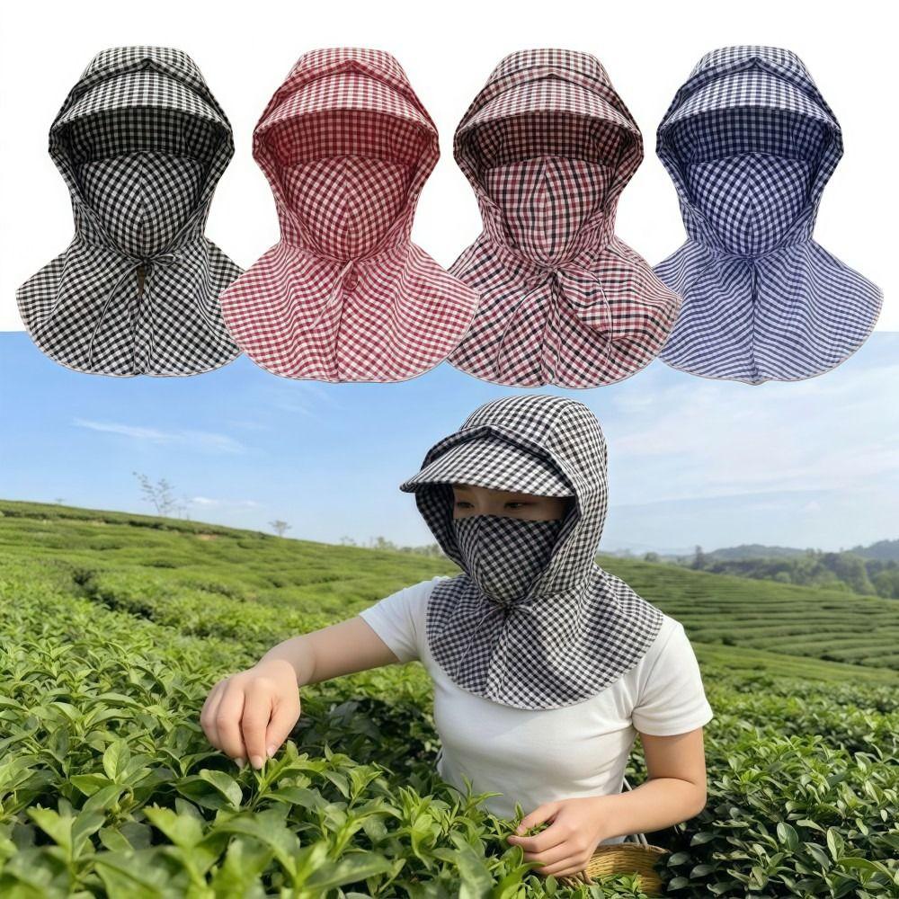 Wide Brim Tea Picking Work Hat Breathable Fisherman's Hat Fashion Face Mask Sun Hat Unisex Summer